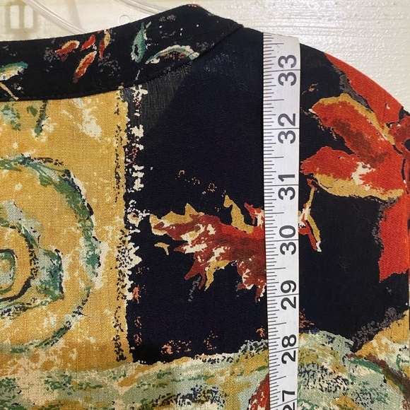 Carole Little Artsy Multi Media Oversized Button Front Kimono Tunic 80’s Vintage - Picture 9 of 11